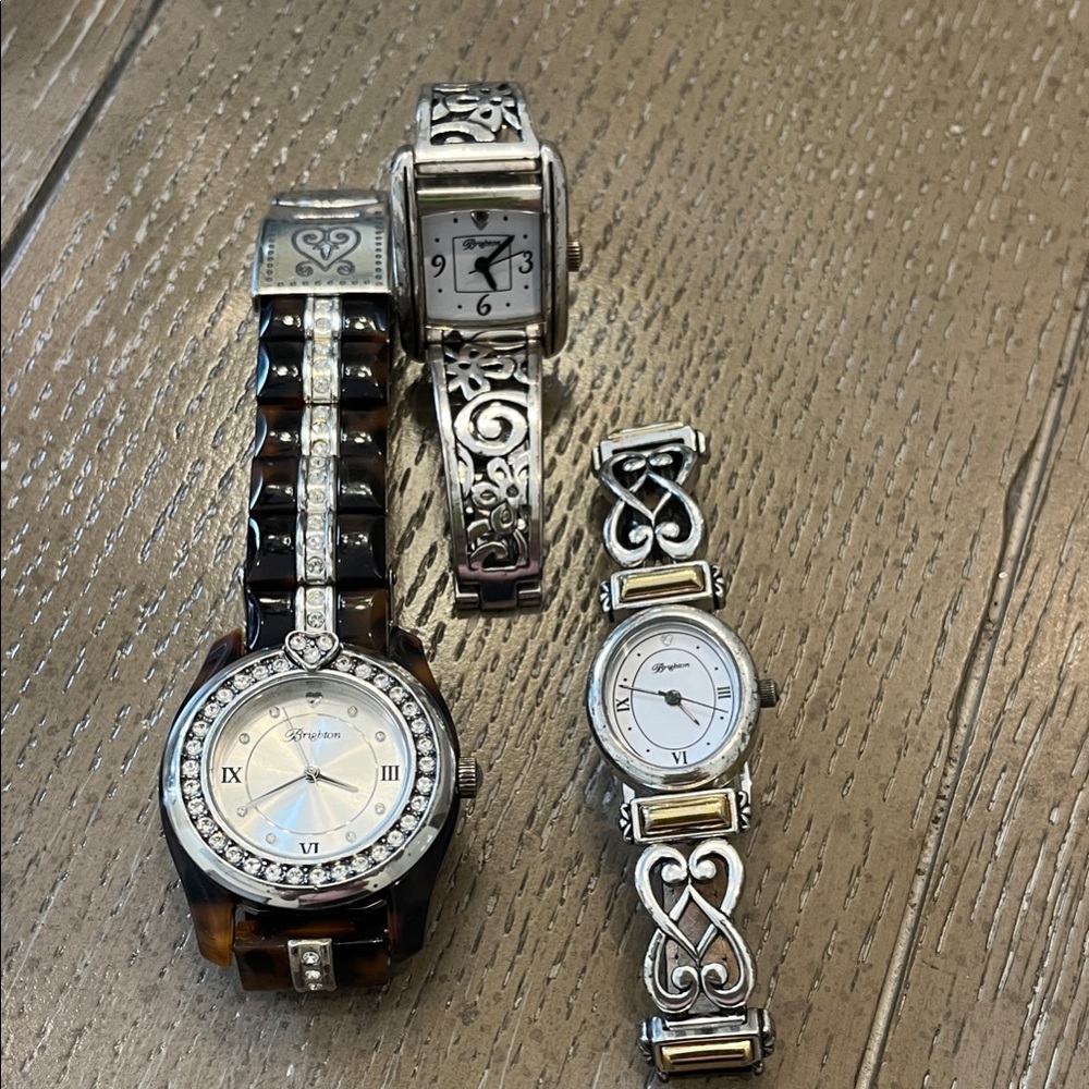Brighton Silver Tortoiseshell and Silver Accent Women's Watch Trio